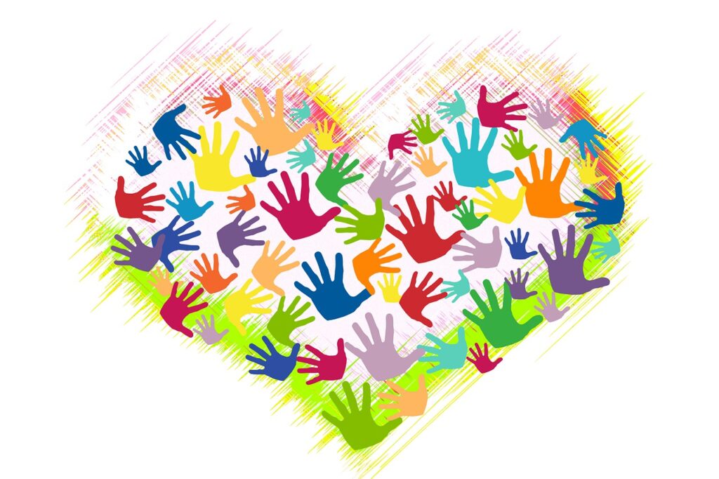 heart, hands, volunteers